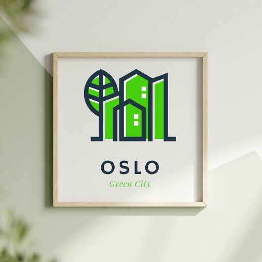 Oslo Noorwegen Europa Duurzame groene stad Poster