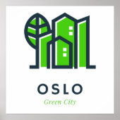 Oslo Noorwegen Europa Duurzame groene stad Poster (Voorkant)