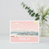 Oslo Noorwegen Fjord Pastelreizen Briefkaart (Staand voorkant)