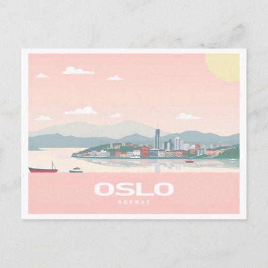 Oslo Noorwegen Fjord Pastelreizen Briefkaart (Voorkant)