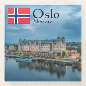 Oslo Noorwegen Glazen Onderzetter (Voorkant)