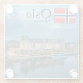 Oslo Noorwegen Glazen Onderzetter (Achterkant)