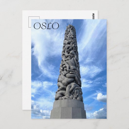 Oslo Noorwegen Hoofdstad Vigeland Park Monolith Briefkaart (Voorkant / Achterkant)