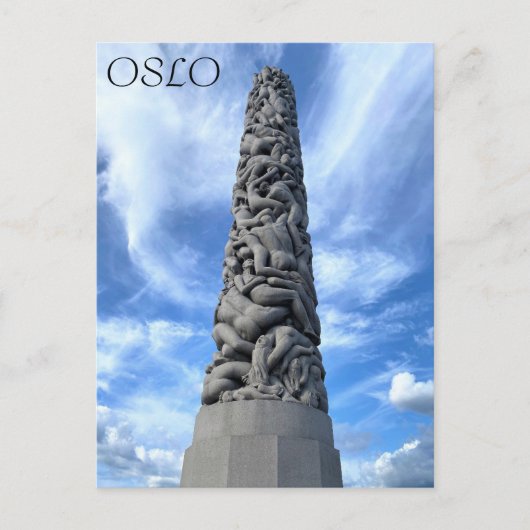 Oslo Noorwegen Hoofdstad Vigeland Park Monolith Briefkaart (Voorkant)