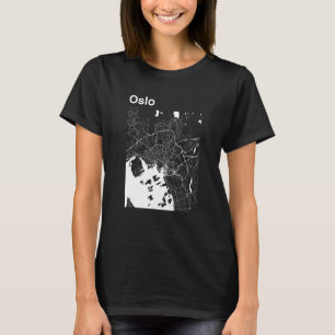 Oslo Noorwegen Klassieke Stad Kaart Grafisch T-shirt