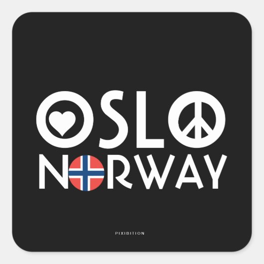 Oslo Noorwegen Liefde Vrede Sticker 2 (Voorkant)