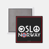 Oslo Noorwegen Liefde Vredesmagneet 4 Magneet (Voorkant / Achterkant)