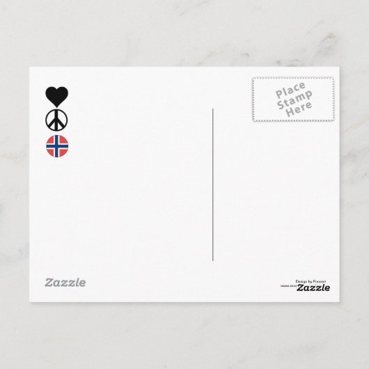 Oslo Noorwegen Love Peace Briefkaart 1 (Achterkant)