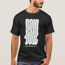 Oslo Noorwegen Nordic Wave logo ontwerp T-shirt