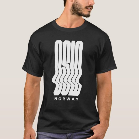 Oslo Noorwegen Nordic Wave logo ontwerp T-shirt (Voorkant)