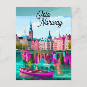 Oslo Noorwegen Reisansichtkaart Kunst, Oslo Ansich Briefkaart