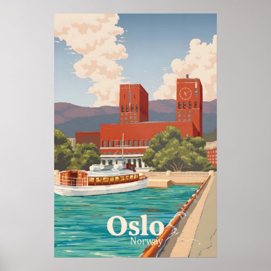 Oslo Noorwegen Reisposter Poster (Voorkant)
