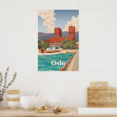 Oslo Noorwegen Reisposter Poster (Keuken)