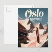 Oslo Noorwegen reizen ski-poster Feestdagenkaart (Voorkant / Achterkant)