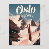 Oslo Noorwegen reizen ski-poster Feestdagenkaart (Voorkant)