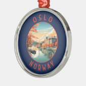 Oslo Noorwegen Retro Noodcirkel Metalen Ornament (Links)