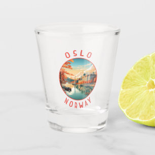 Oslo Noorwegen Retro Noodcirkel Shot Glas