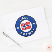 Oslo Noorwegen Ronde Sticker (Envelop)