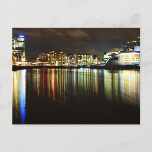 Oslo, Noorwegen 's nachts Briefkaart (Voorkant)