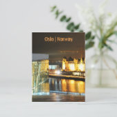 Oslo, Noorwegen 's nachts Briefkaart (Staand voorkant)