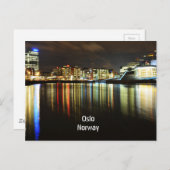 Oslo, Noorwegen 's nachts Briefkaart (Voorkant / Achterkant)