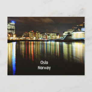 Oslo, Noorwegen 's nachts Briefkaart