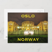 Oslo, Noorwegen 's nachts Briefkaart (Voorkant / Achterkant)