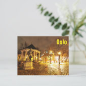 Oslo, Noorwegen 's nachts Briefkaart (Staand voorkant)