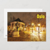 Oslo, Noorwegen 's nachts Briefkaart (Voorkant / Achterkant)