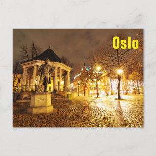 Oslo, Noorwegen 's nachts Briefkaart