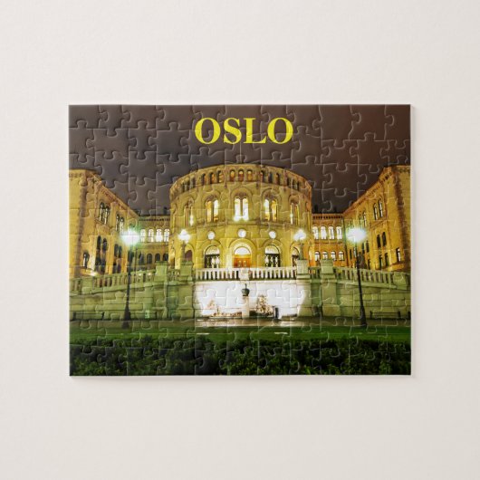 Oslo, Noorwegen 's nachts Legpuzzel (Horizontaal)