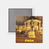 Oslo, Noorwegen 's nachts Magneet (Voorkant / Achterkant)