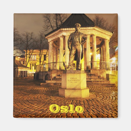 Oslo, Noorwegen 's nachts Magneet (Voorkant)