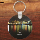 Oslo, Noorwegen 's nachts Sleutelhanger (Voorkant)