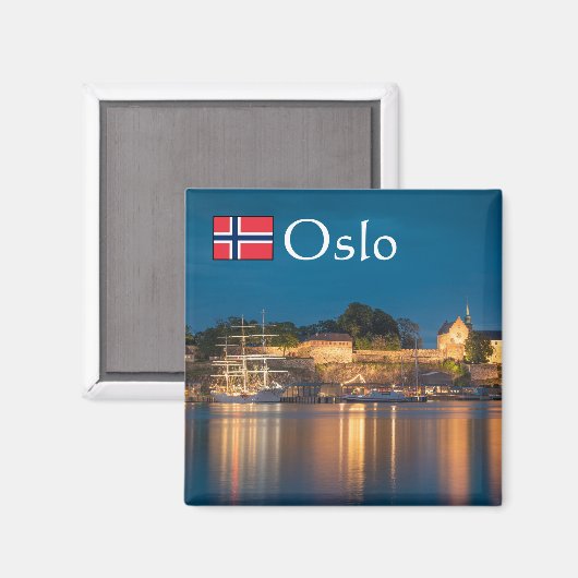 Oslo Noorwegen Souvenir Magneet (Voorkant / Achterkant)