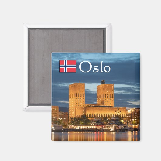 Oslo Noorwegen Souvenir Magneet (Voorkant / Achterkant)