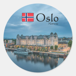 Oslo Noorwegen Souvenir Ronde Sticker