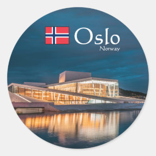 Oslo Noorwegen Souvenir Ronde Sticker