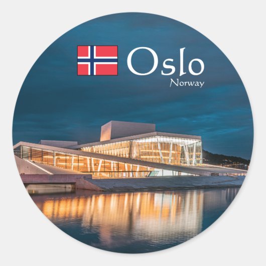 Oslo Noorwegen Souvenir Ronde Sticker (Voorkant)