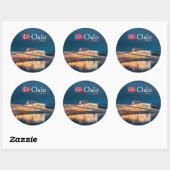 Oslo Noorwegen Souvenir Ronde Sticker (Vel)