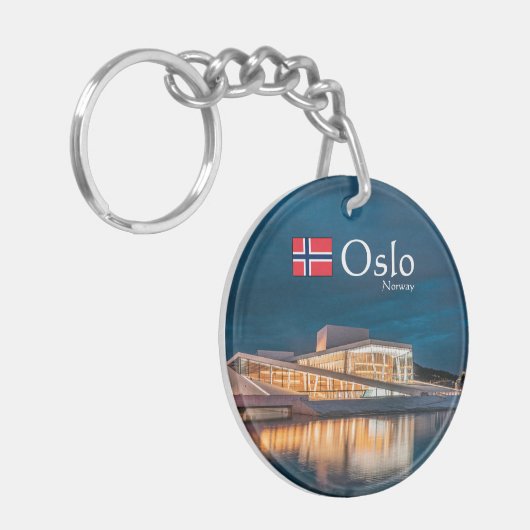 Oslo Noorwegen Souvenir Sleutelhanger (Voorkant Links)
