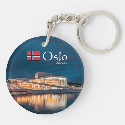 Oslo Noorwegen Souvenir Sleutelhanger (Achterkant)
