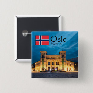 Oslo Noorwegen Vierkante Button 5,1 Cm