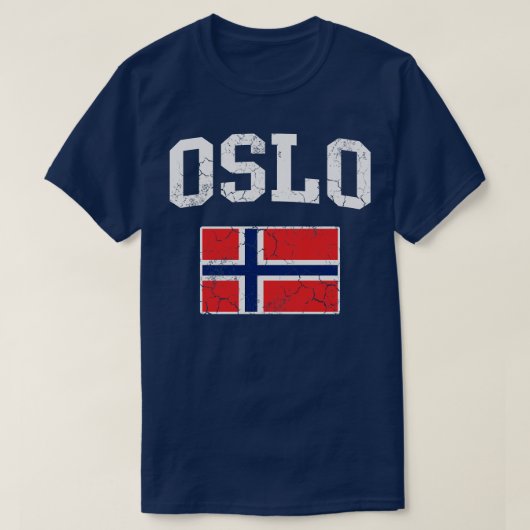 Oslo Noorwegen Vlag Noors Norge T-shirt (Design voorkant)
