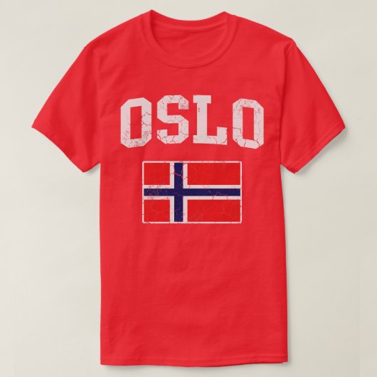 Oslo Noorwegen Vlag Noors Norge T-shirt (Design voorkant)