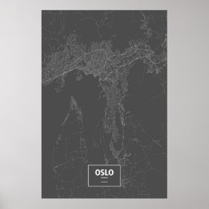Oslo, Noorwegen (zwart wit) Poster