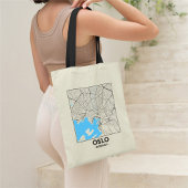 Oslo, Norway, City Map Tote Bag