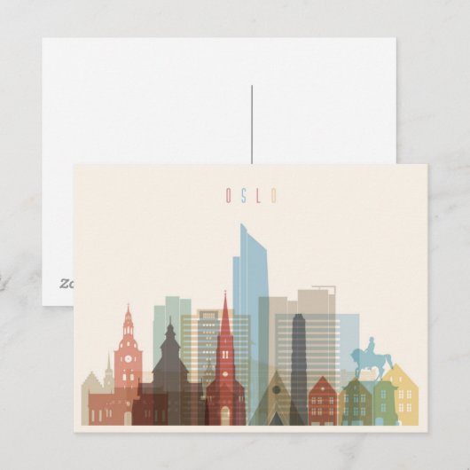 Oslo, Norway | City Skyline Briefkaart (Voorkant / Achterkant)