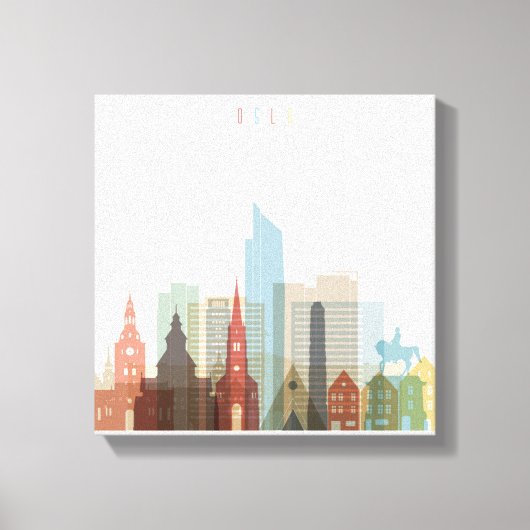 Oslo, Norway | City Skyline Canvas Afdruk (Voorkant)