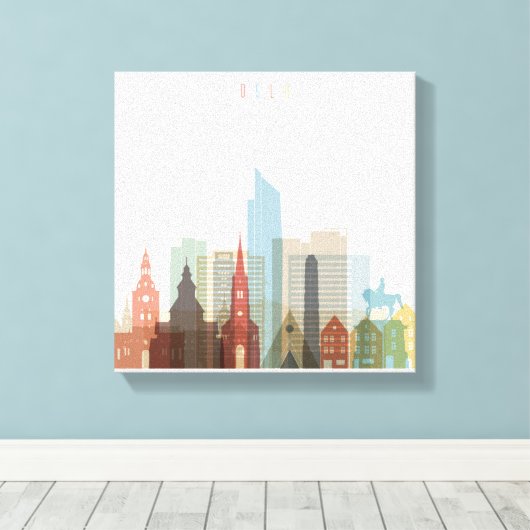 Oslo, Norway | City Skyline Canvas Afdruk (Insitu (Houten vloer))
